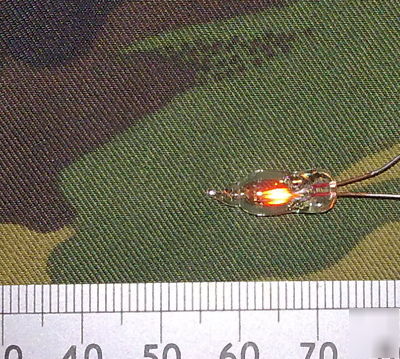 QTY2: miniature neon lamp bulb, 18MM long, 6MM dia.