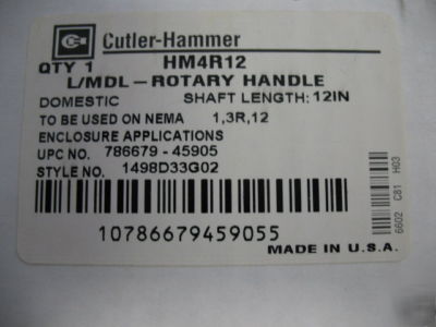 Cutler hammer HM4R12 l/mdl rotary handle - 
