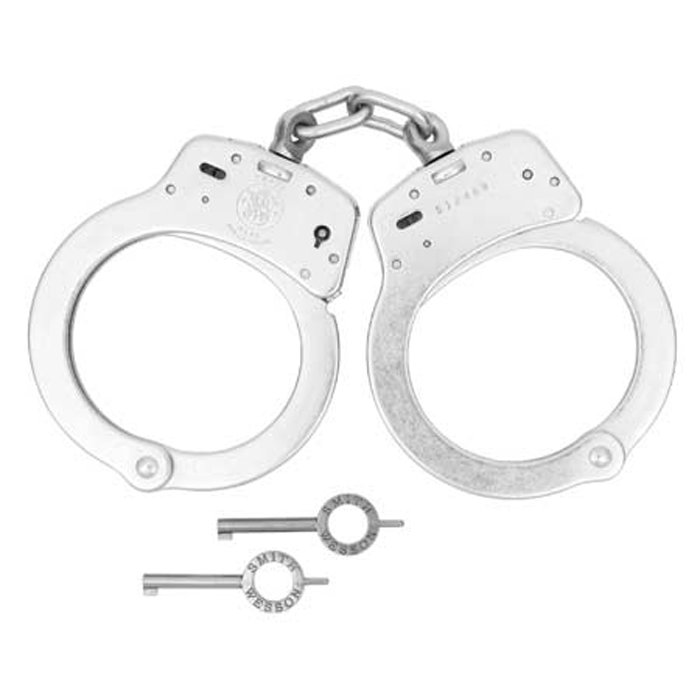 Smith & wesson s&w model 100 handcuffs silver nickel