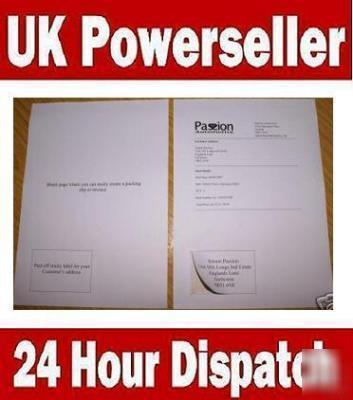 10 combined invoice and address labels ideal for ebay