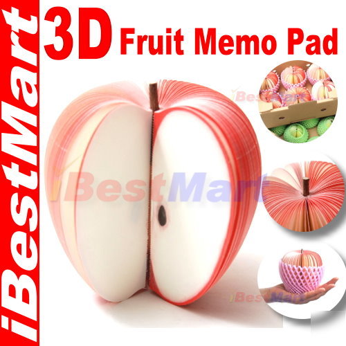 Apple fresh fruit 3D memo pad paper for kudamemo d-bros