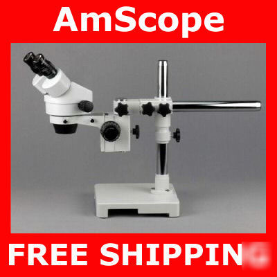 7X-45X binocular stereo zoom microscope boom mount