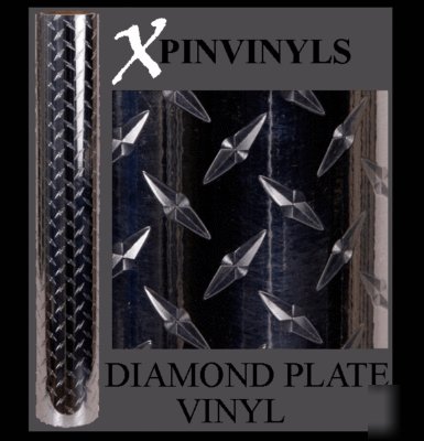Silver diamond plate vinyl 24