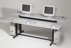 Balt split level 72 dual double computer desk
