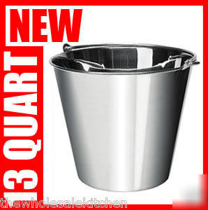 13QT heavy-duty stainless steel ice utility bucket pail