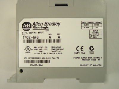 Allen bradley micrologix 1200 1762-IA8, input, used