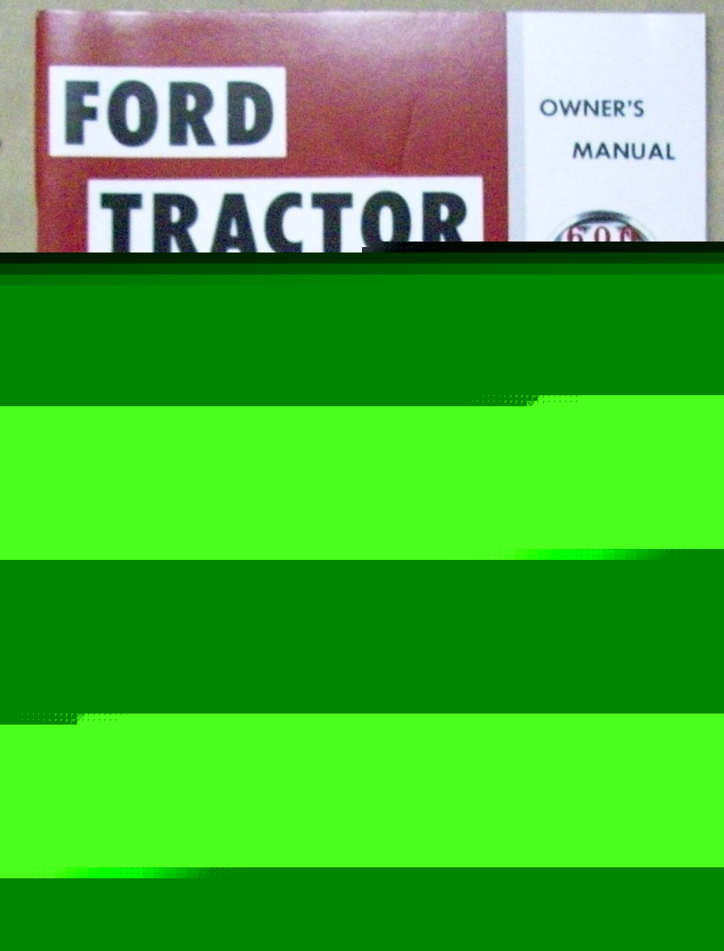 Ford tractor 1954-1957 600 & 800 series owner manual