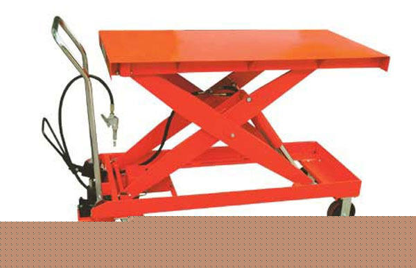 Air + hydraulic lift table 1650LB capacity lifting cart