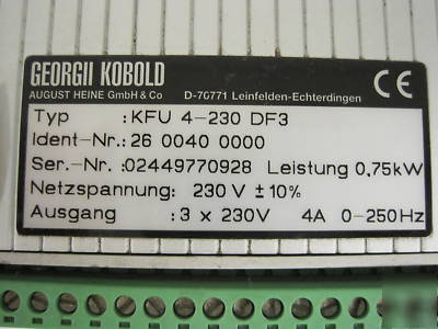 Georgii kobold digital frequency converter KFU4-230 1HP