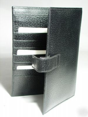 Handmade italian leather organizer - for filofax black