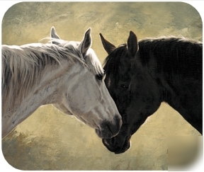 Hearts desire two horses mousepad mouse pad free ship