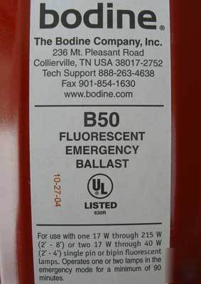 New bodine B50 fluorescent emergency ballast 120/277V