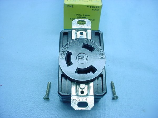 10 leviton L12-30 locking receptacles 30A 480V 3Ã¸