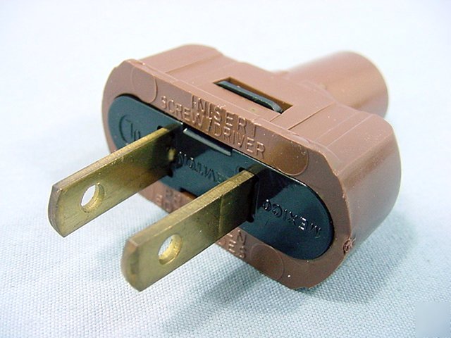 Leviton brown ez grip plug nema 1-15 15A 125V 48643