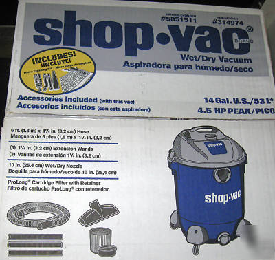 Shop VAC14 gallon 4.5 peak hp wet / dry shop vaccum 