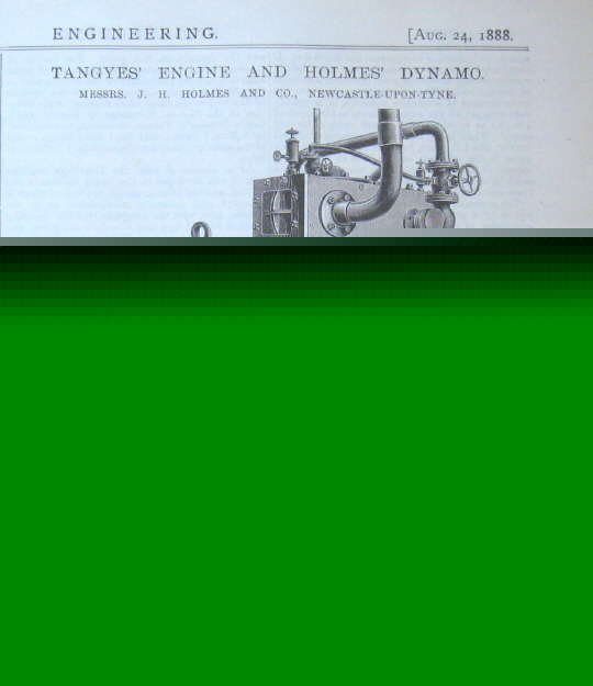 Tangyes' steam engine & holmes' electric dynamo 1888