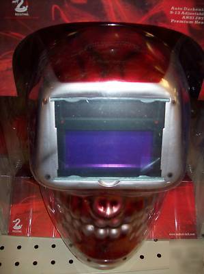 Flaming skull auto darkening welding helmet automatic