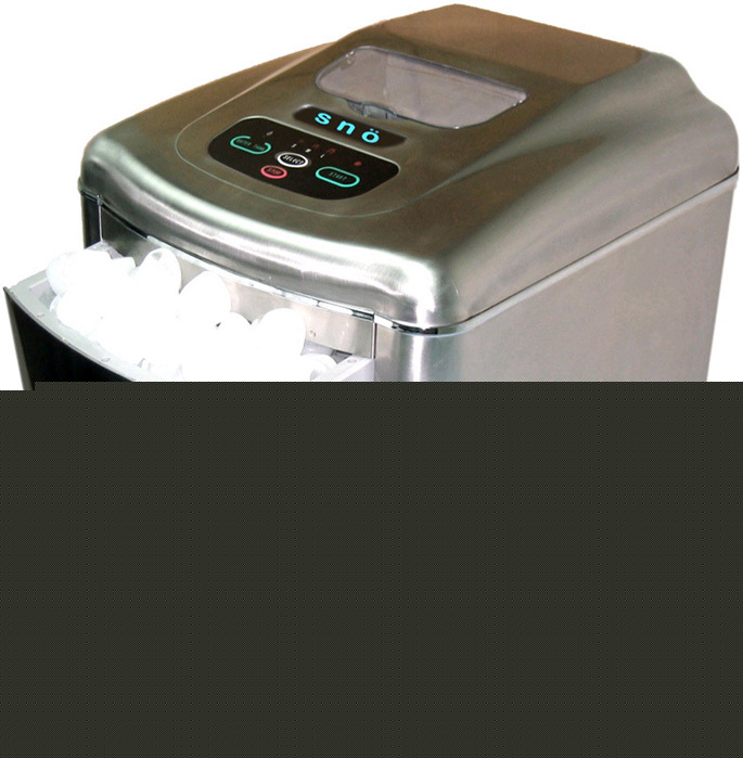 Portable ice cube maker machine - nickel w/ water port