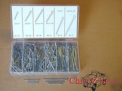 New 555PC cotter pin key assortment kit set snap tool