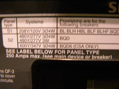 Siemens-250 amp main breaker panel box,type S1