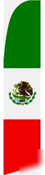 15 feet tall mexico feather bow swooper flag banner