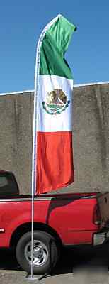 15 feet tall mexico feather bow swooper flag banner