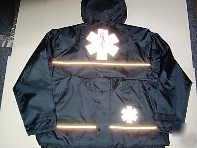 Emt ems paramedic hooded storm jacket w star of life sm