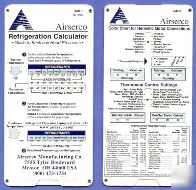 Refrigeration calculator pocket pressure slide tool
