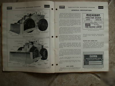 Vintage michigan mod.380 tractor dozer operators manual