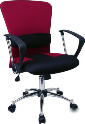 (6) mid back metal base computer office desk chair