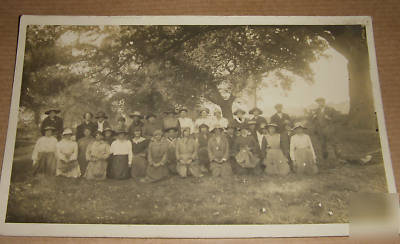 Edwardian ladies apple picking farming old postcard
