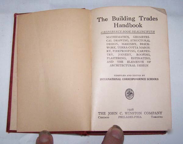 1928 building trades handbook int'l correspondence schl