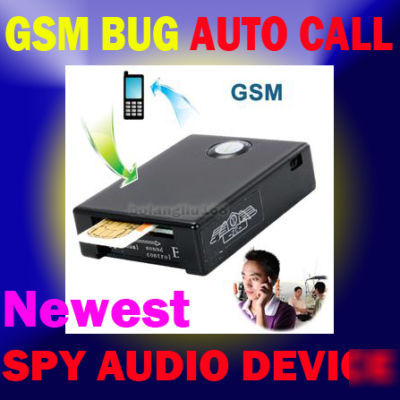2-way gsm phone card spy audio device w/ auto call feat