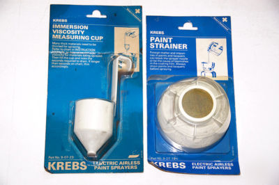 Krebs viscosity measur & paint strainer-airless sprayer