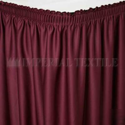 New 17 ft banquet table skirting shirred $2/ft burgundy
