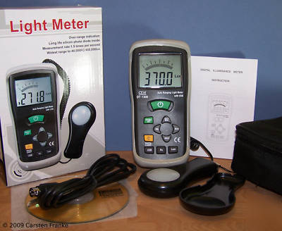 Professional 5-range digital light meter w. usb lux fc