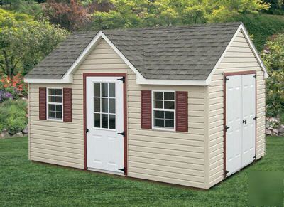 New amish built 10'X14' chalet barn vinyl storage shed 