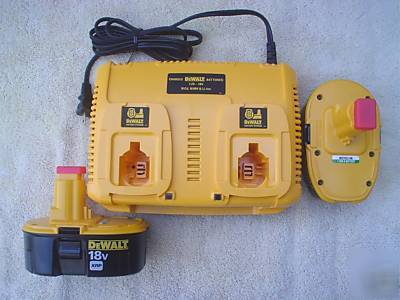 2 dewalt DC9096 18V batteries, DC9320 xrp/nano charger