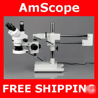 3.5-90X trinocular stereo zoom microscope + 80 led ring