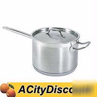 4EA commercial 10 quart stainless sauce pans & lid