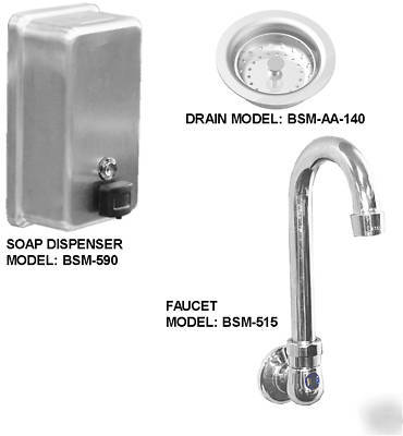 6 users 12' multi station hand sink, electronic facucet