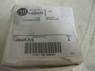 New 1494R-N3 allen bradley lug connectors 200 amp 