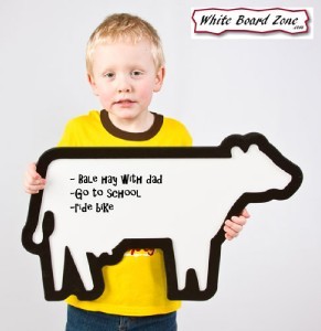 New cow shaped whiteboard, dry erase board w/pen, 
