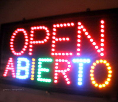Led lighted open abierto sign mexican food neon br 25