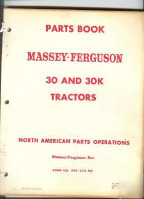 Massey-ferguson 30 & 30K tractor parts book