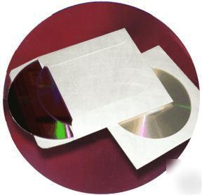 200-pak =2-pocket= paper cd sleeves w/ peel & seal flap