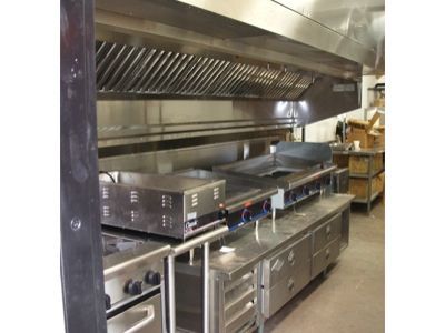 6' stainless backshelf concession exhaust hood system 
