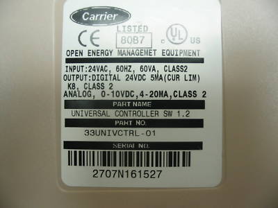 Carrier 3V universal ddc controller 33UNIVCTRL-01 ccn