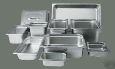 1 dz stainless steel steam table pans 1/9 size 4