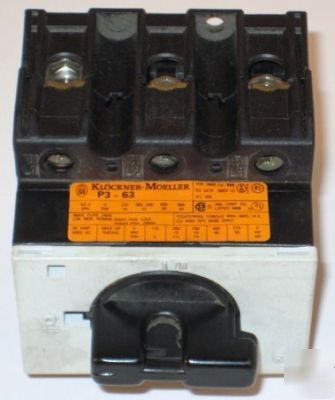 Klockner-moeller P3-63 60A 600VAC 600V ac rotary switch
